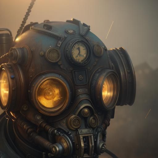 Steampunk Fallout Close-Up in Hyperrealistic Style