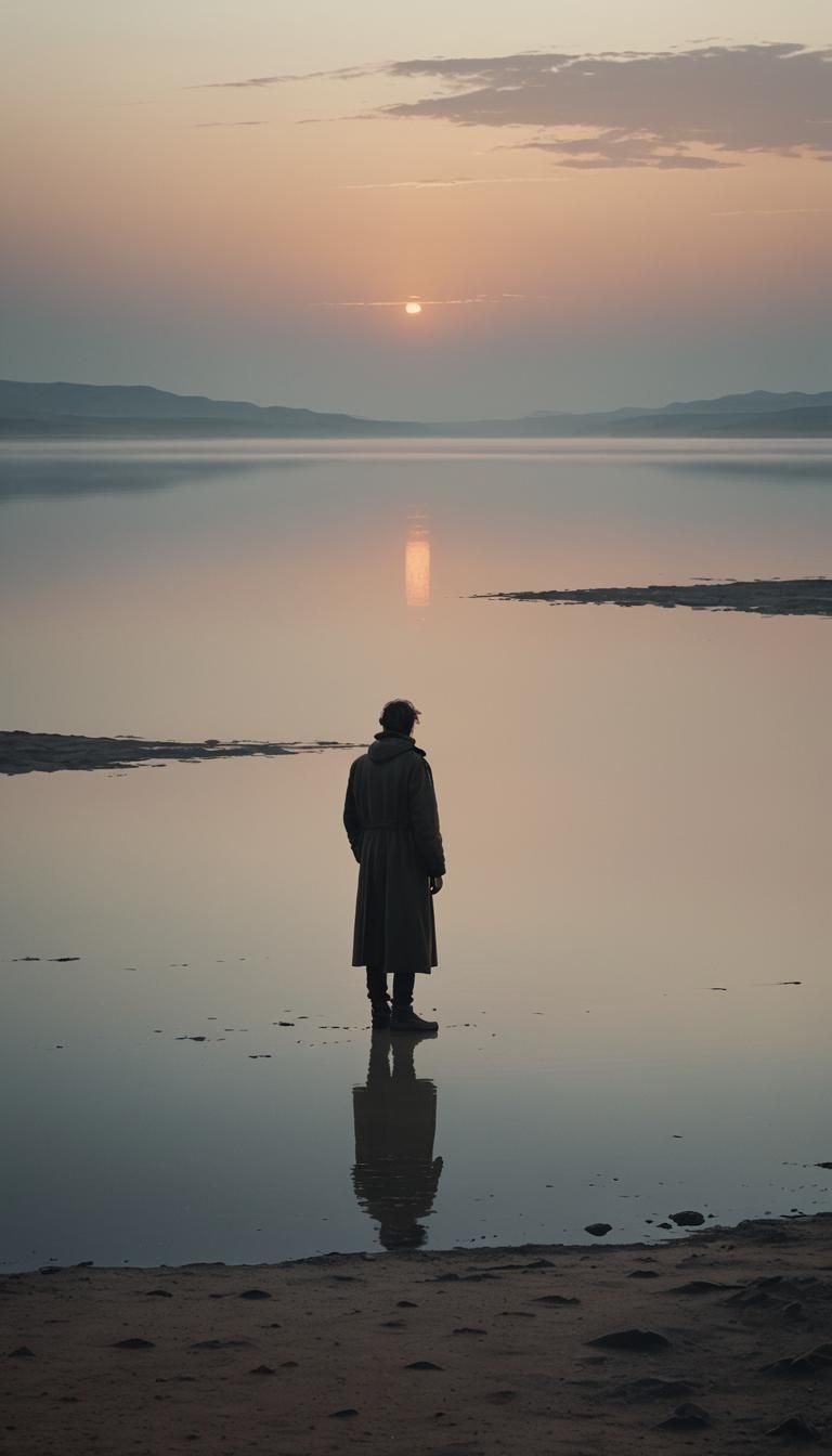 Sorrow at Dusk: A Moody 35mm Film Aesthetic