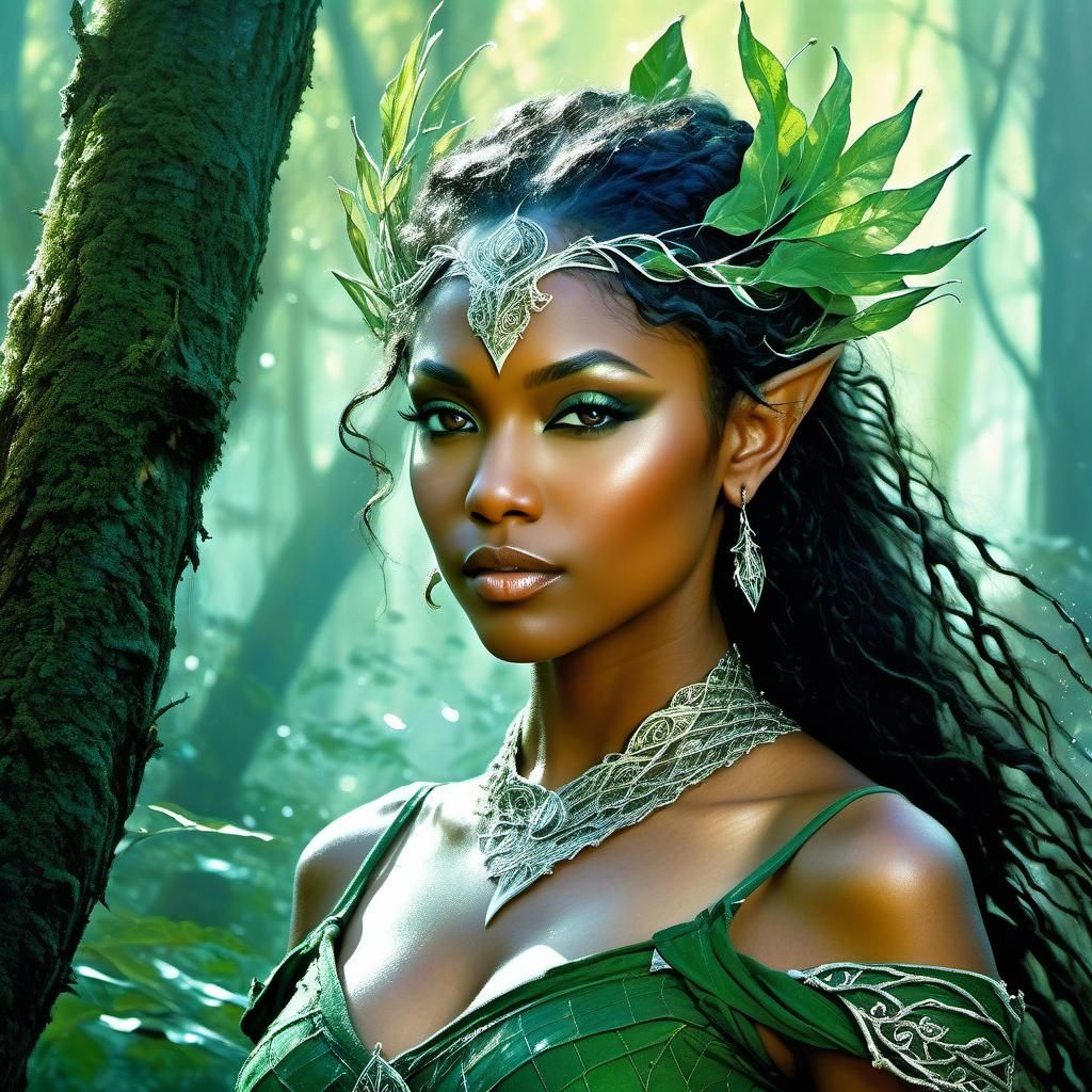 Fantasy Sylvan Elf Portrait in Forest