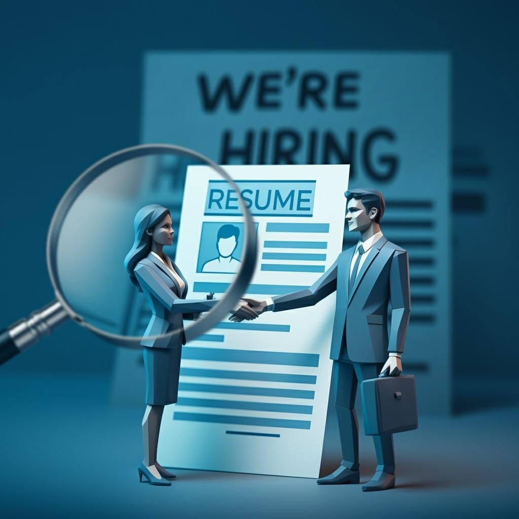 Modern Job Hiring Illustration in Minimalist Style