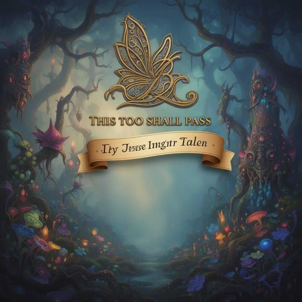 Intricate Butterfly and Motto in Fantasy Concept Art Style