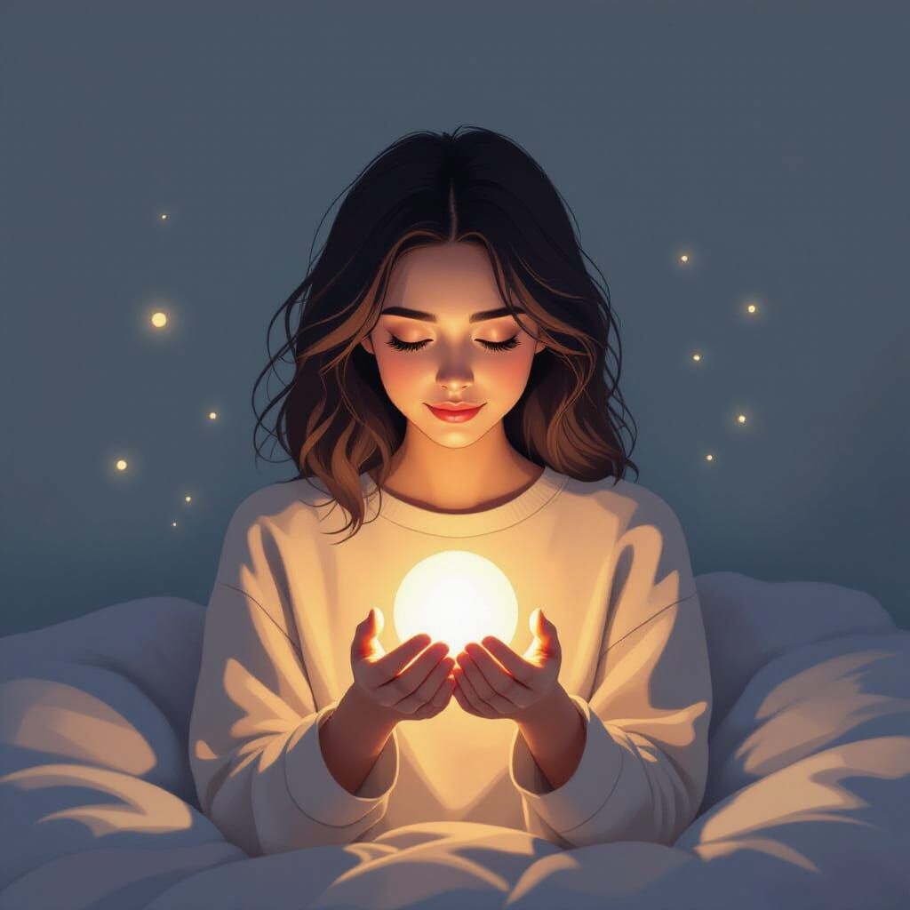 Person Holds Glowing Light Symbolizing Hope