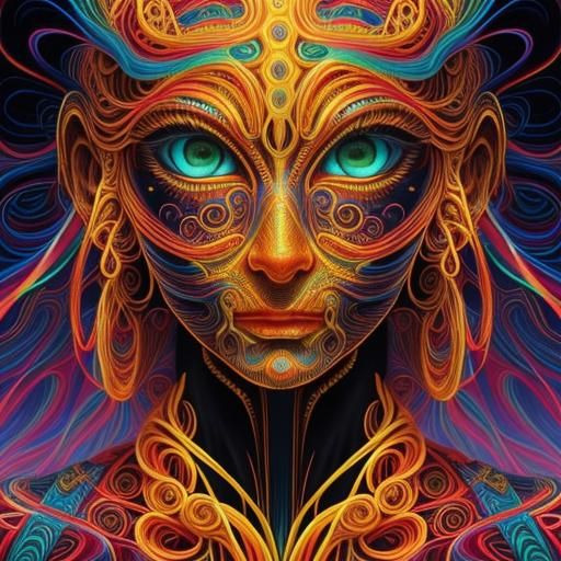 Detailed Pasta Humanoid in Triadic Colors