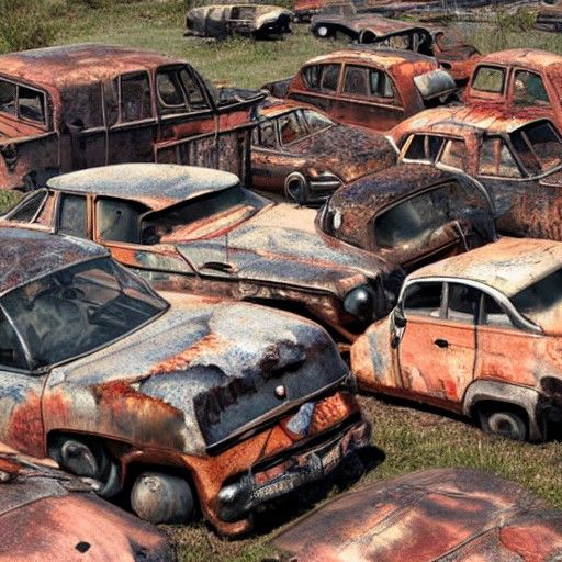 Post-Apocalyptic Rusty Junkyard World