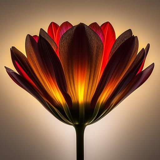Glowing Fire Tulip: Intricate Concept Art