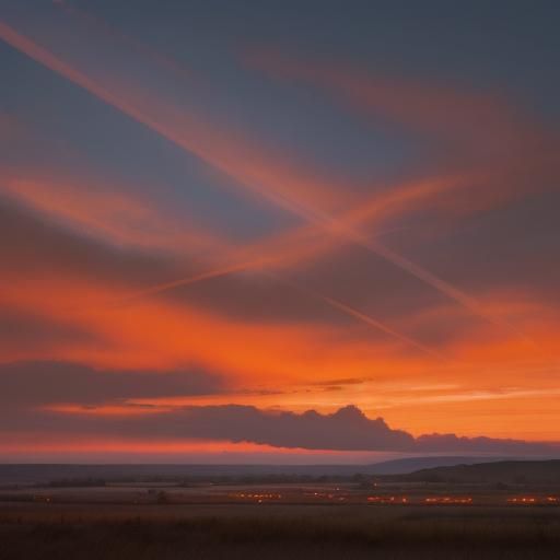 Serene Orange Sky Landscape