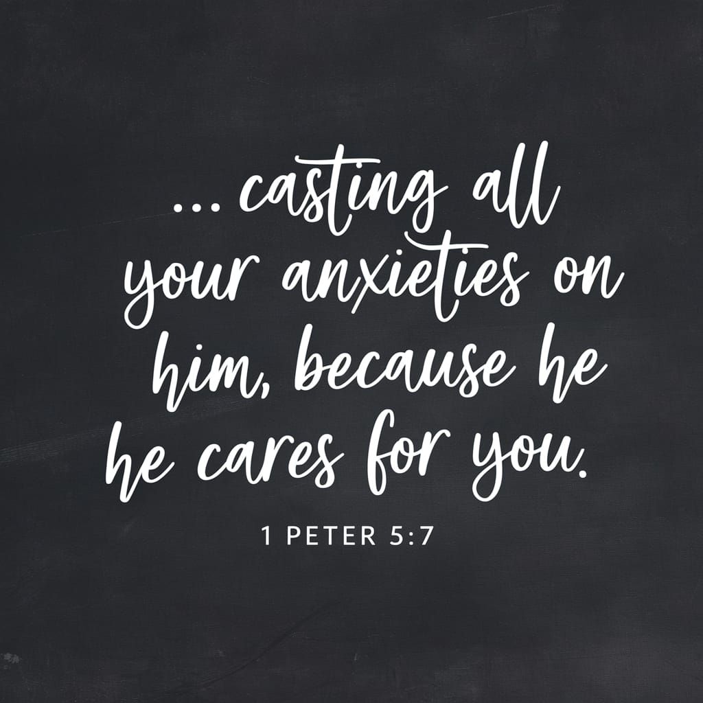 Biblical Verse in Elegant White Cursive on a Dark Background