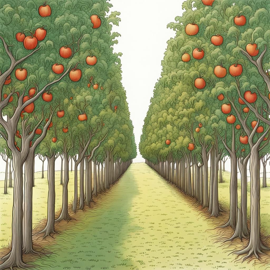Spaghetti Orchard: A Detailed Color Image