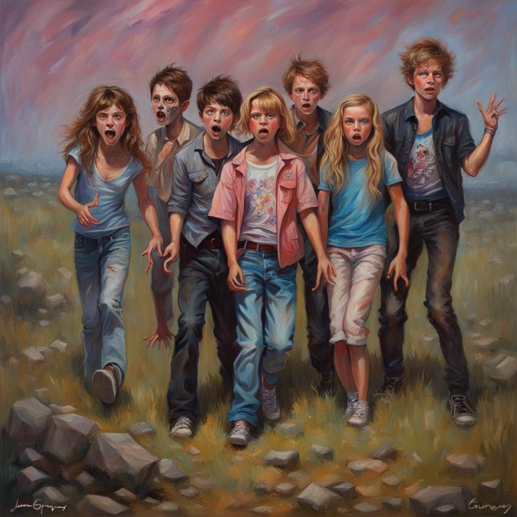 Kidz Bop of Living Dead in Oil Painting