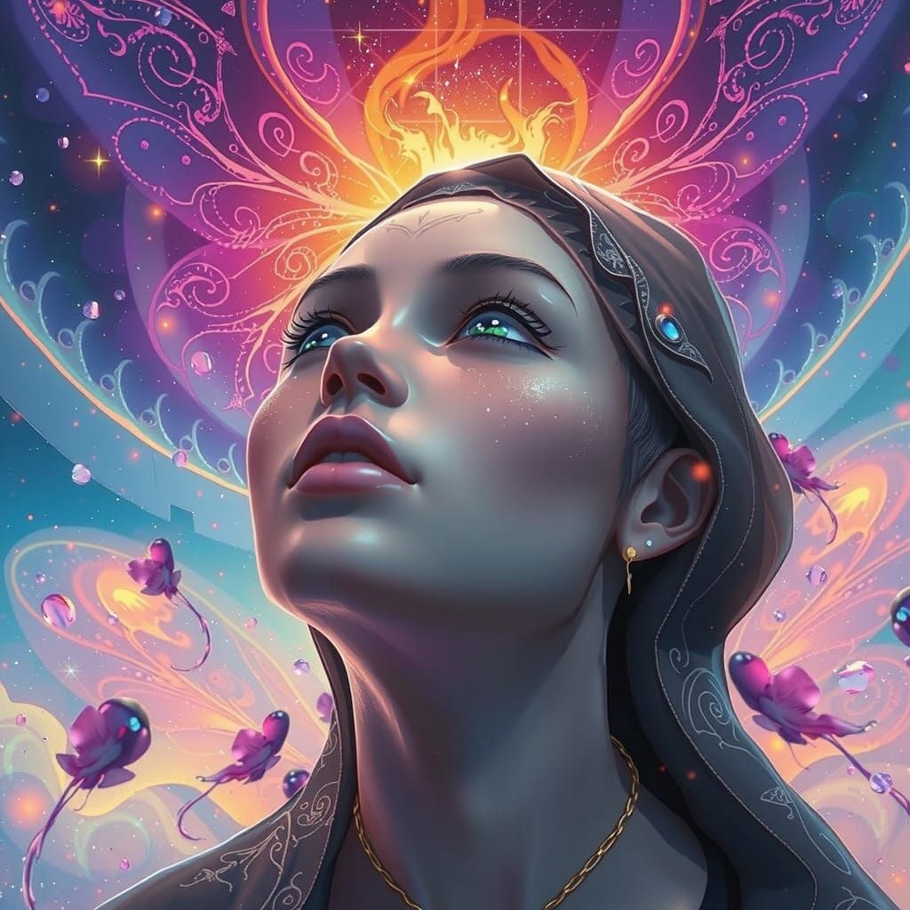 Mystical Firefly in Whirling Vortex of Light and Shadow