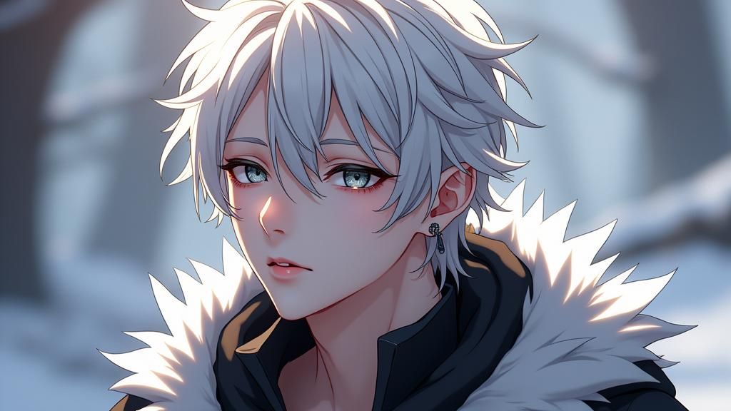 Anime Style Devil with Silver Hair in 3D