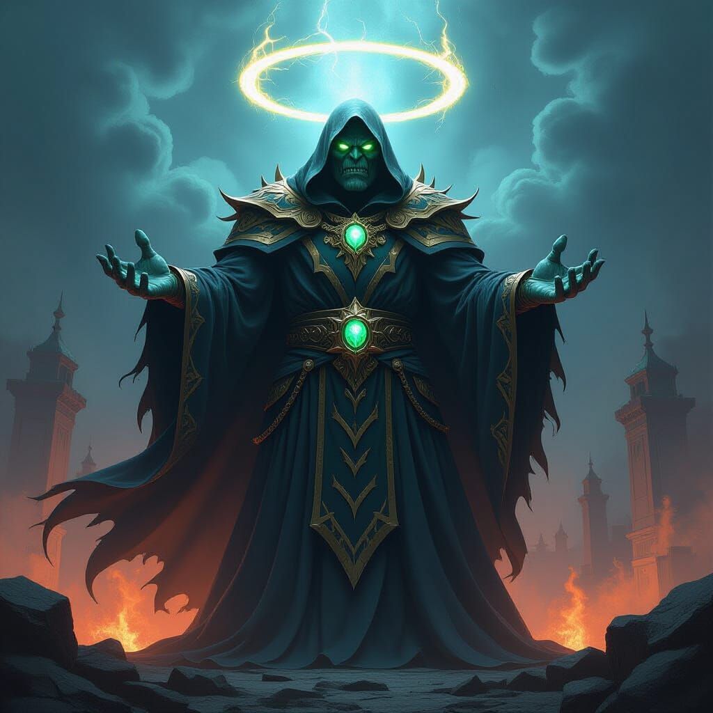 Colossal Necromancer Troll with Emerald Eyes