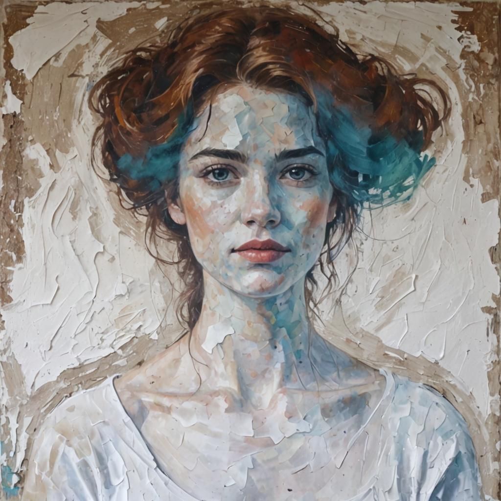 Impasto Portrait of a Young Woman