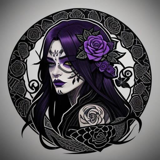 Traditional Flash Tattoo Art with Snakes and Roses