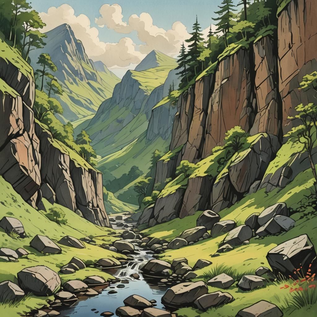 Lush Scottish Glen in Redwall Style