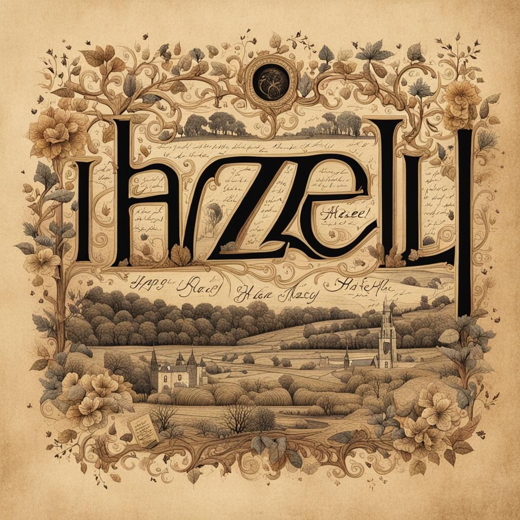 Hazel in Ornate Calligraphy