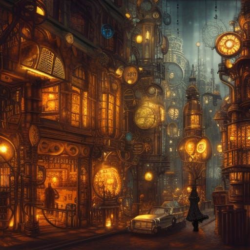 Crochet Steampunk City in Victorian Style