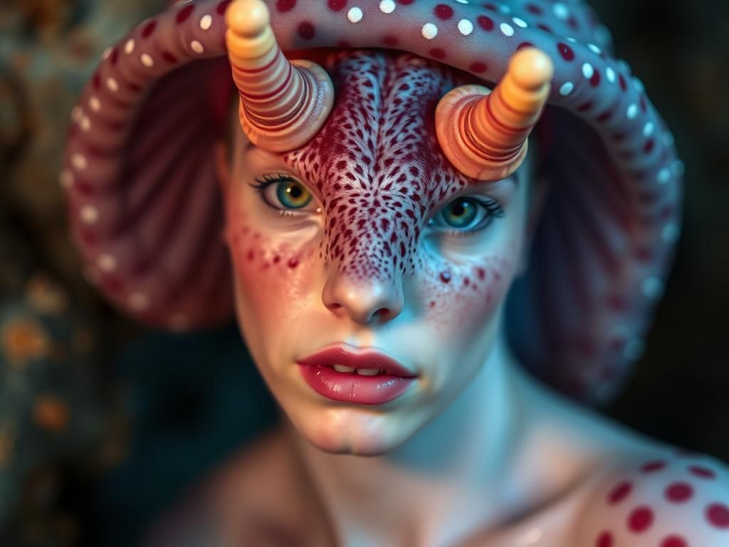 Sea Slug with Actress Face in Photorealism