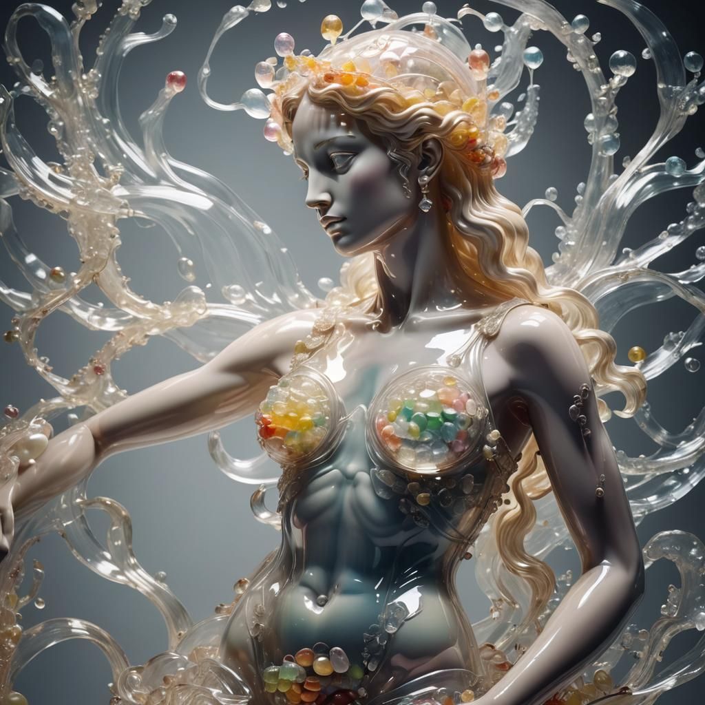 Venus statue with jelly beans