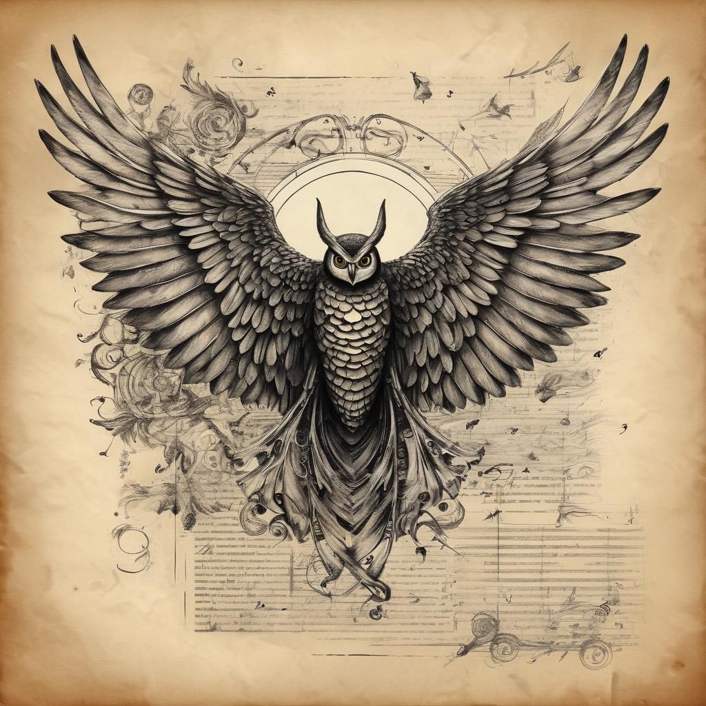 Winged LP: Neo-Pop Pencil Sketch Illustration