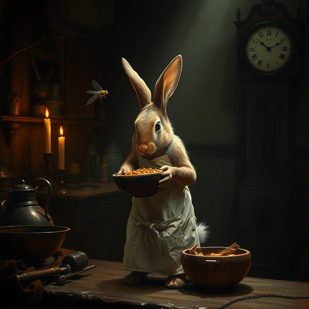 Rabbit Seeks Culinary Inspiration in Old World Kitchen