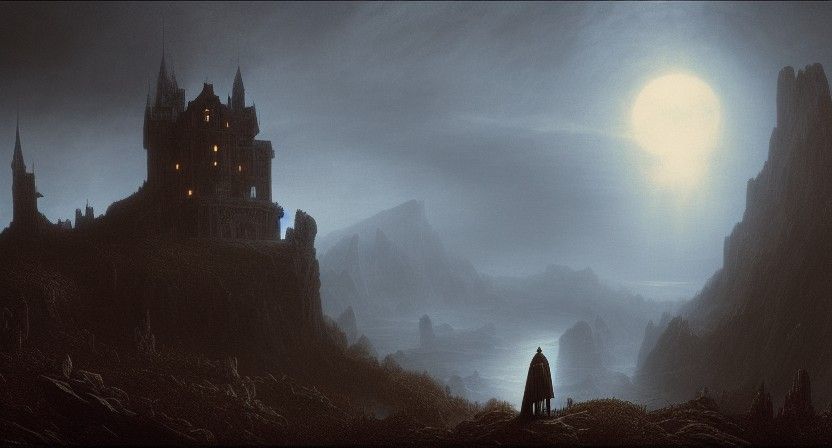 Ominous Gothic Castle with Steampunk Engine