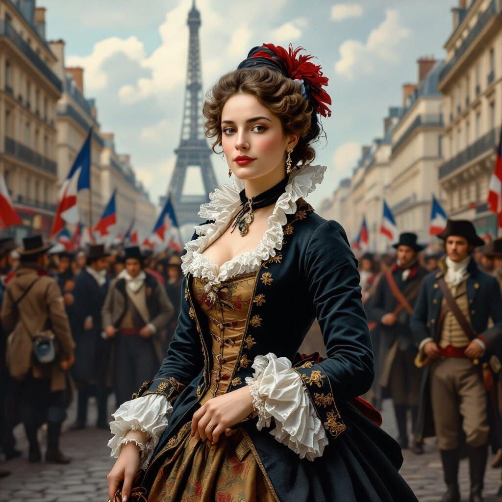 French Revolution Scene in 18th Century Style