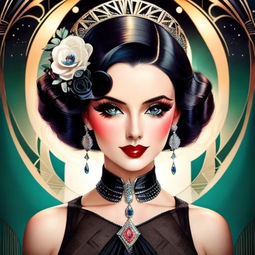 Elegant Art Deco Portrait