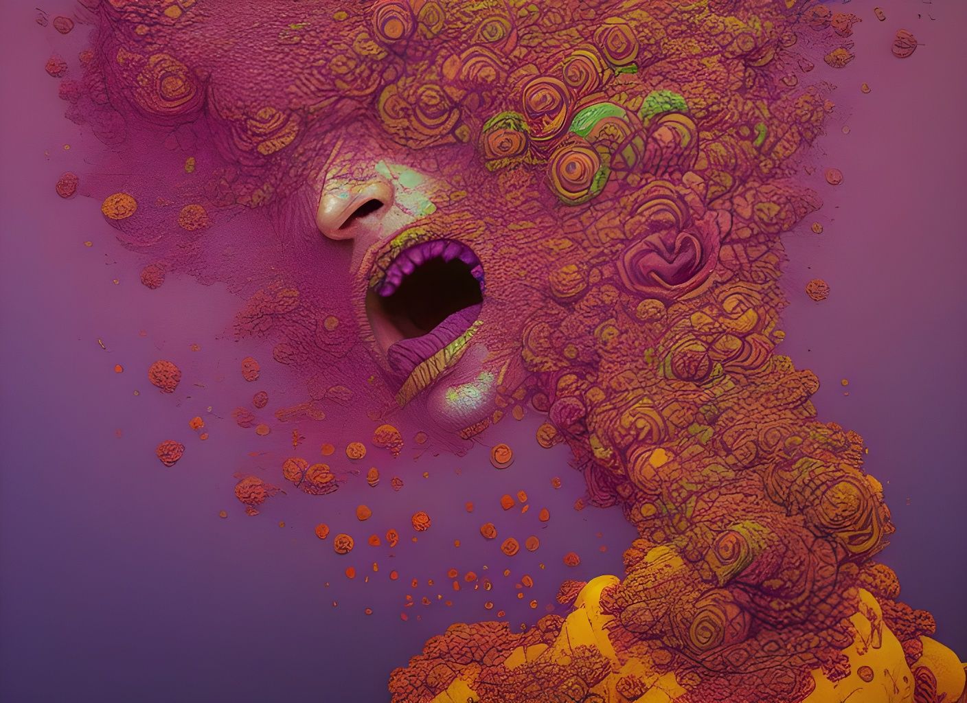 Acid Breath Magic Spell in Hyperrealistic Fantasy Illustrati...