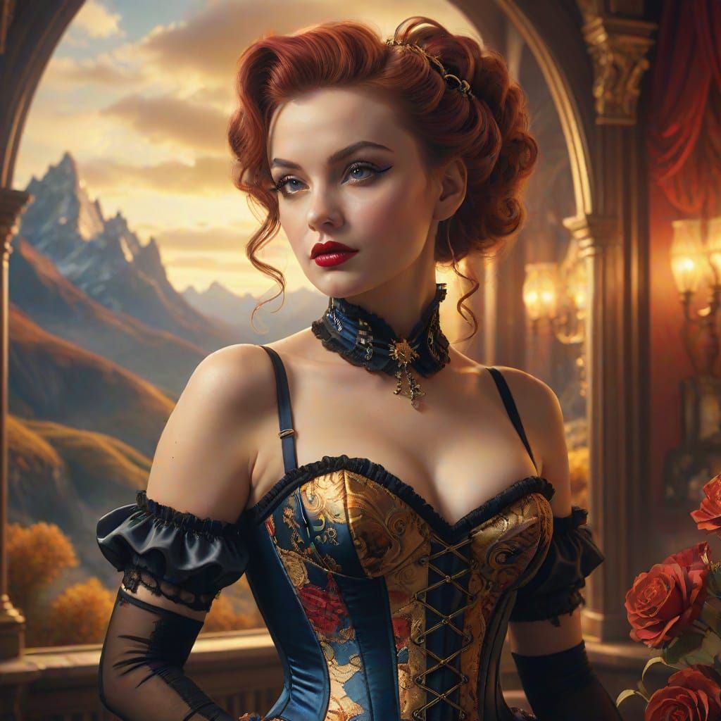 Woman's Face Merges with Landscape in Digital Art