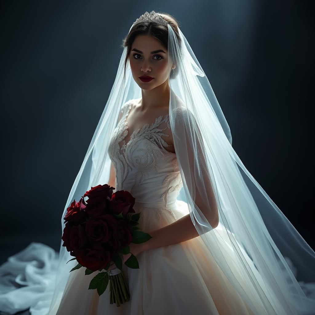 Ethereal Princess in Haute Couture Bridal Gown