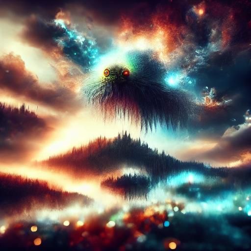 Ethereal Fantasy Spider in Creepy Horror Macrophotography