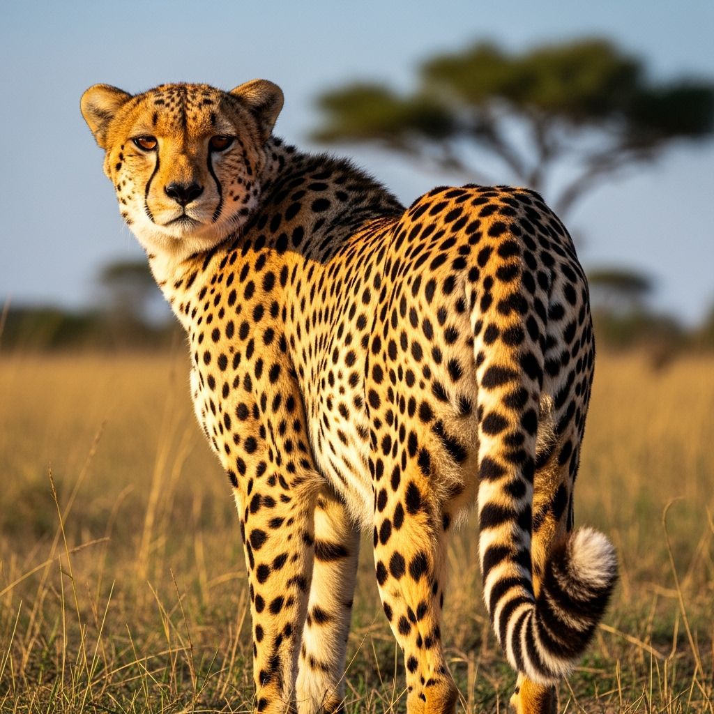 This is the normal spotted coat of a cheetah as opposed to t...