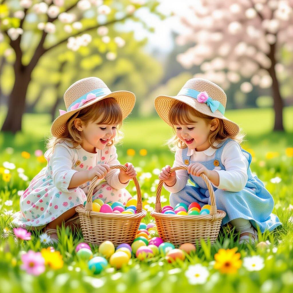 Joyful Easter Egg Hunt in a Sunny Park