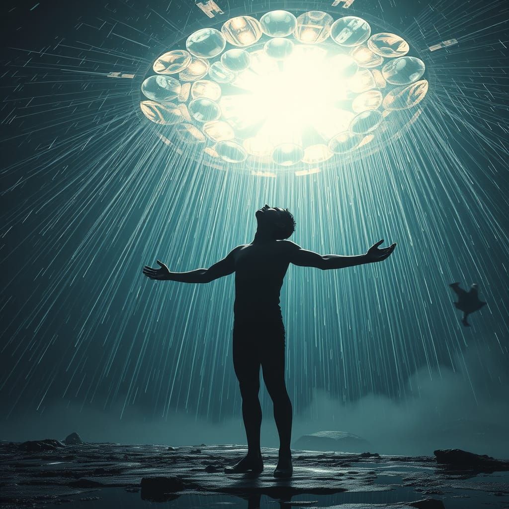 Glyph-Rain Descent: A Sci-Fi Dreamscape