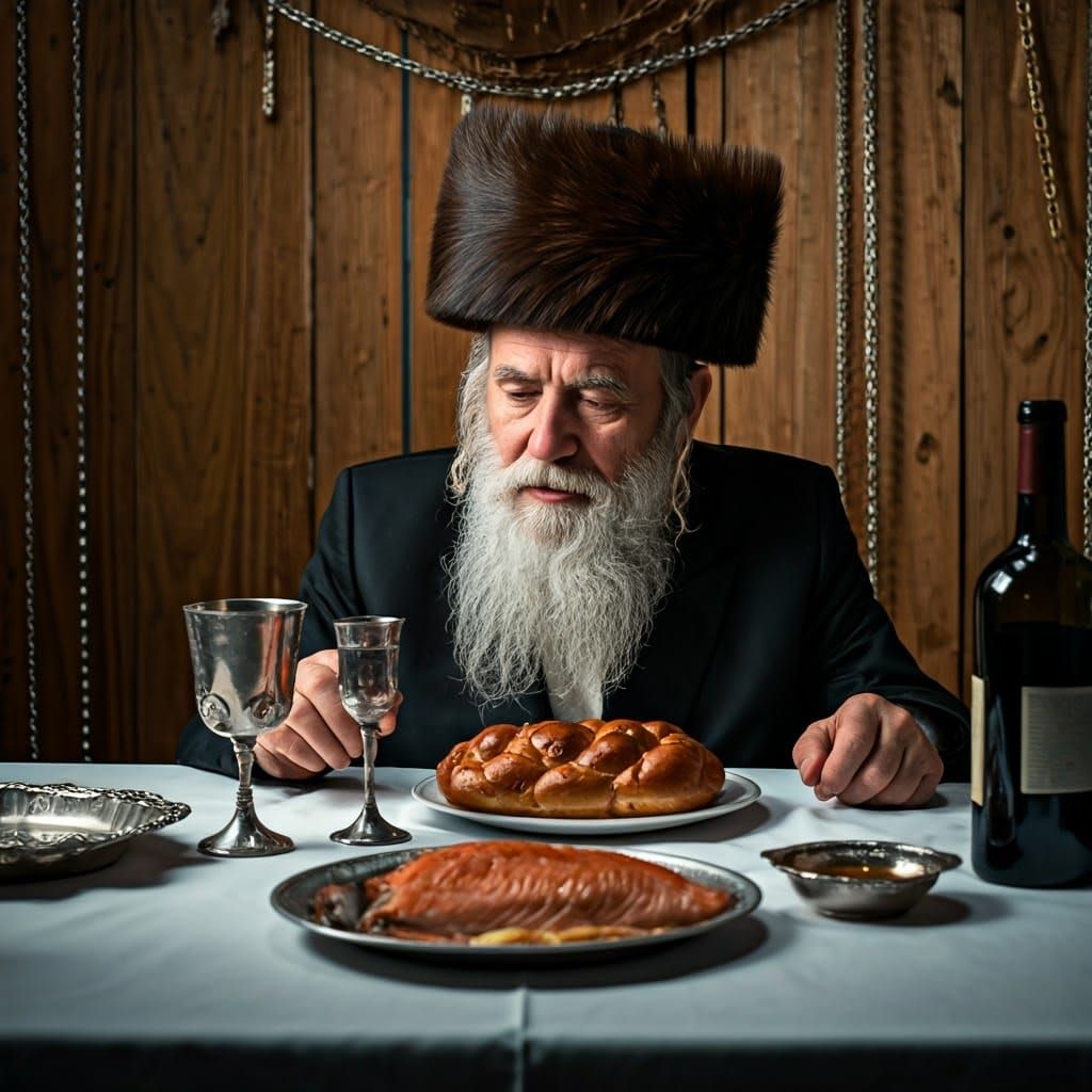 Hassidic Jew Celebrates in a Luxurious Sukkah