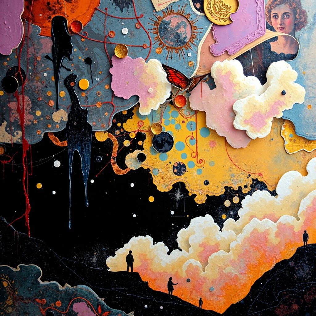 Mystical Scene: Renaissance Meets Abstract Expressionism