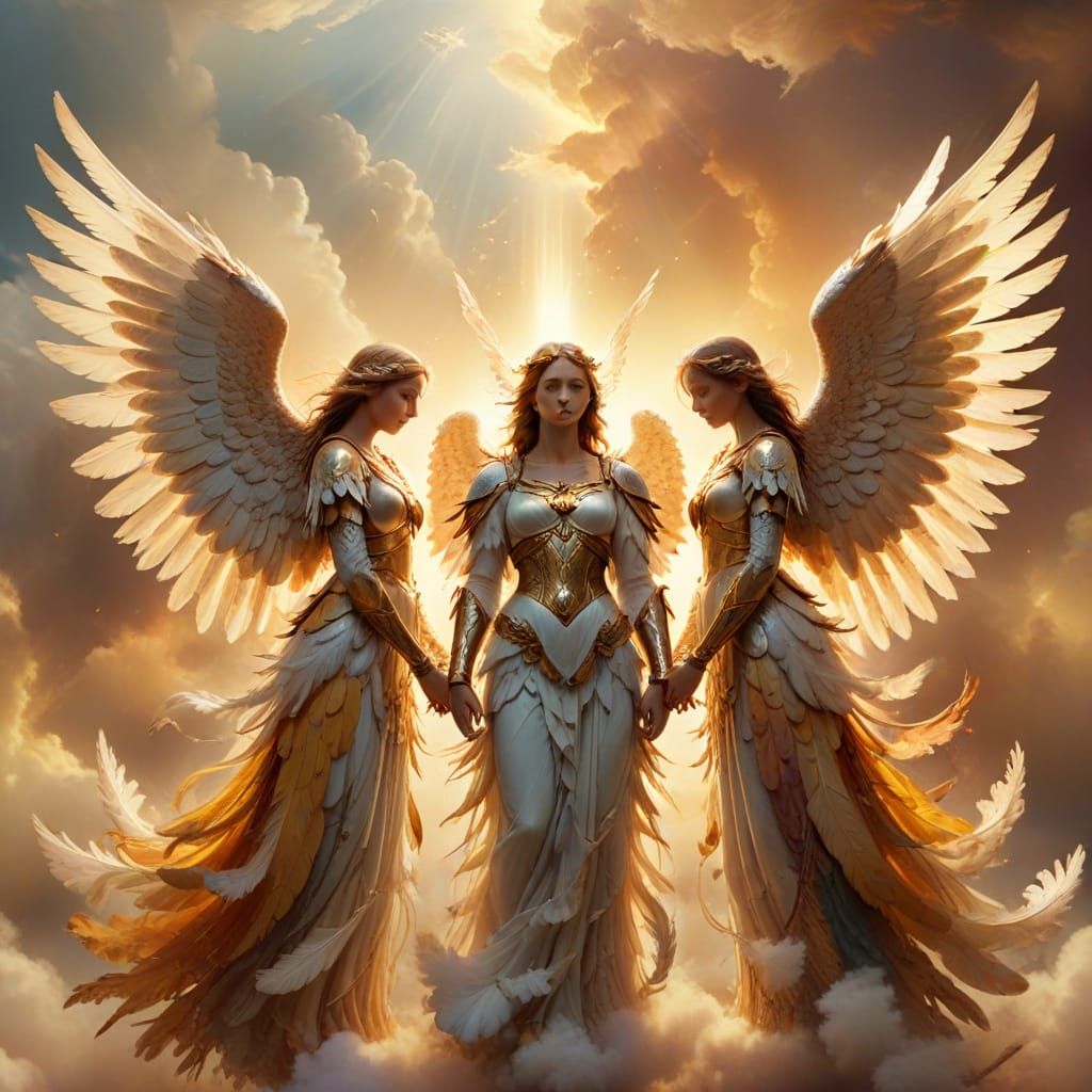 Heavenly Archangels in Soft Golden Light