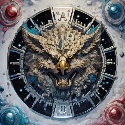 Eagles Fly Through Space in Sci-Fi Style