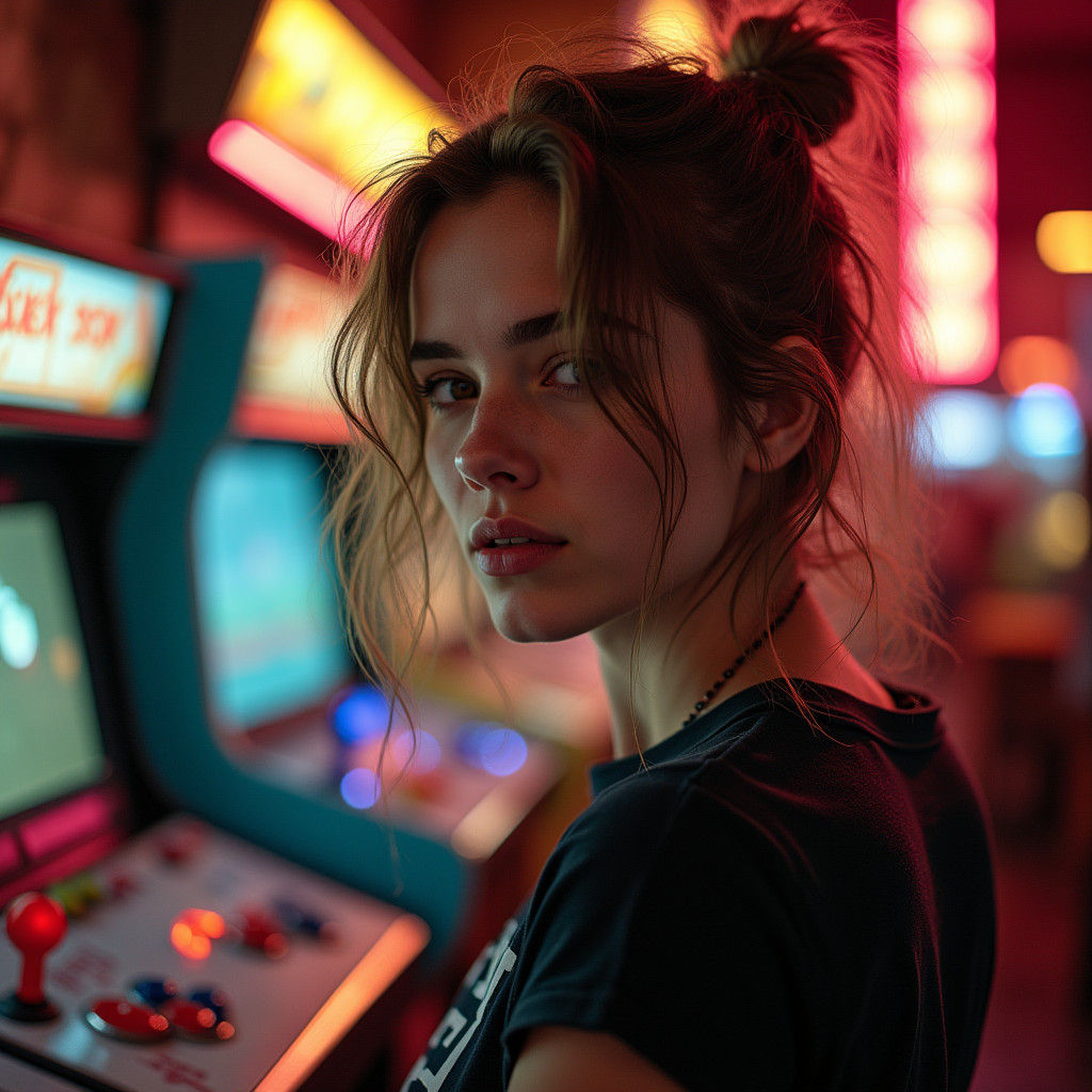 Arcade Queen: Nostalgic Vibes in Retro Style