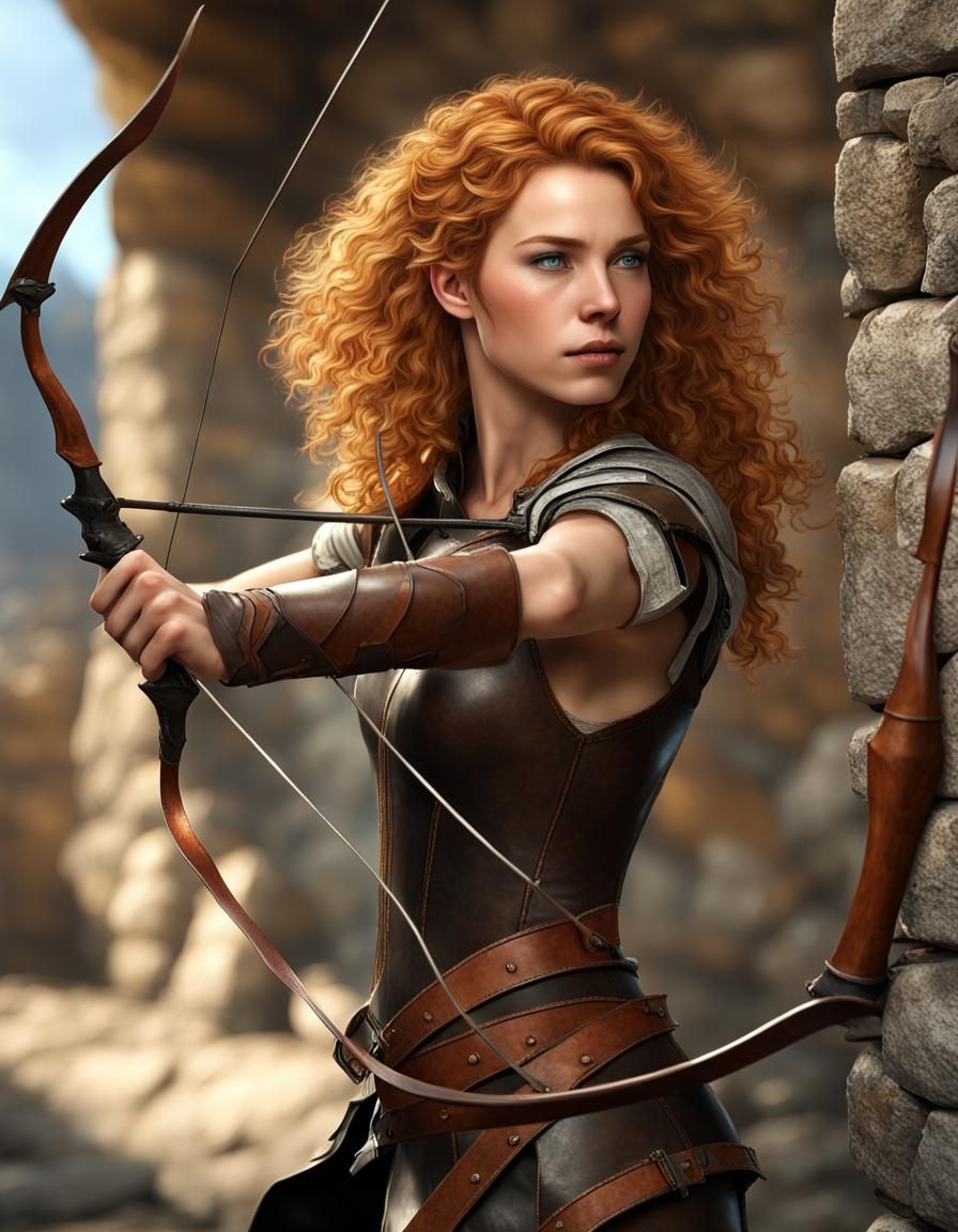 Beautiful Ginger Archer in Leather Armor