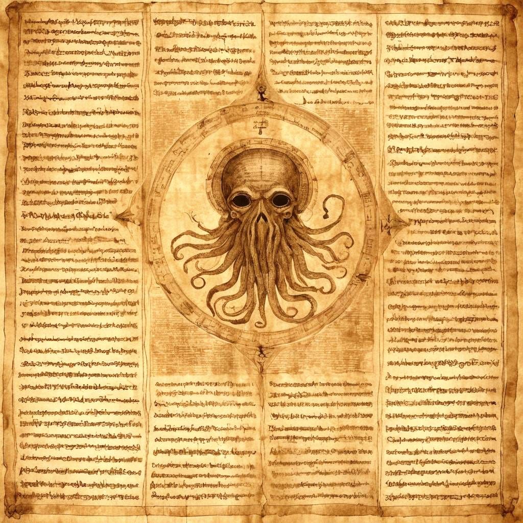 Ancient Scroll Fragment Depicts Cosmic Horror