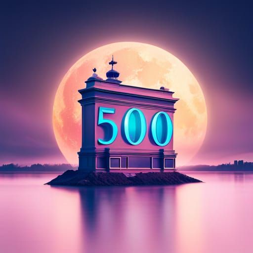 Melancholic Night: '500' on Old Sign