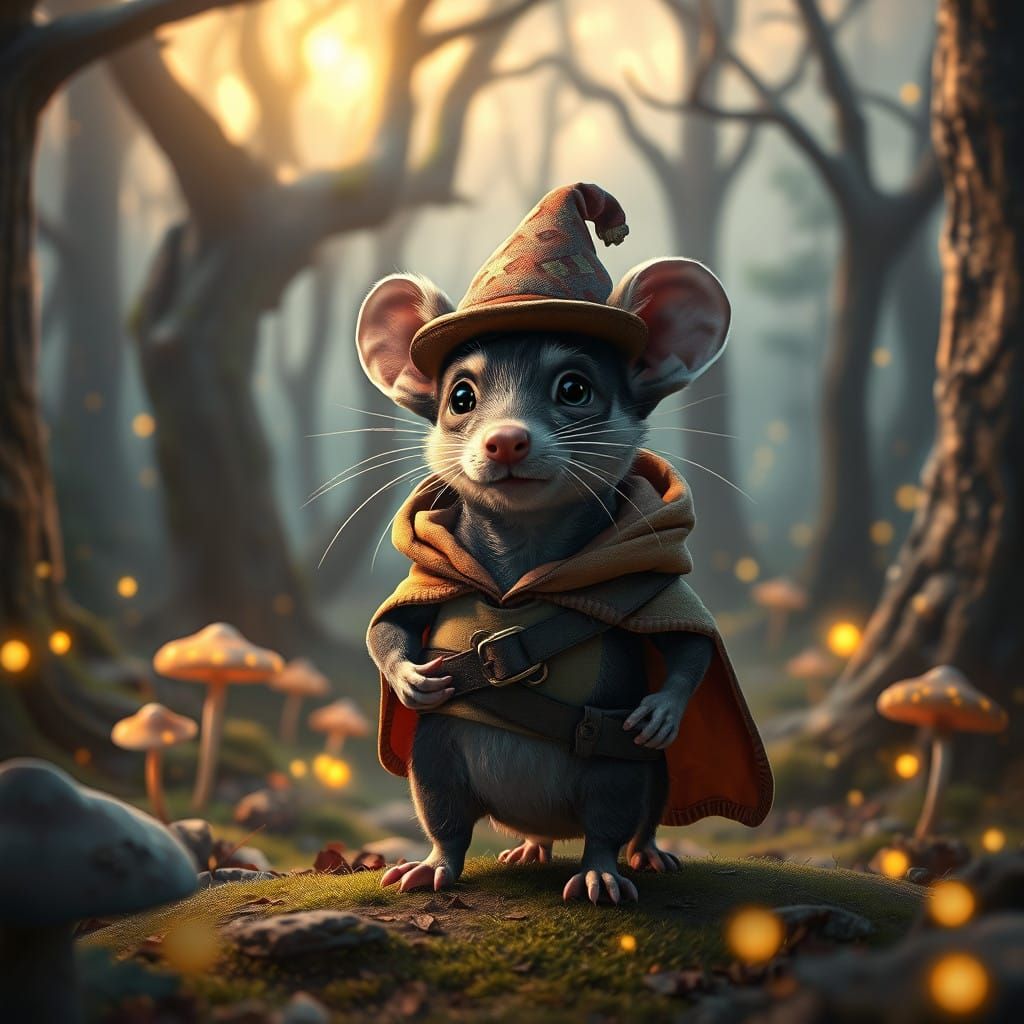 Whimsical Rat Terrier Hero in Enchanted Forest