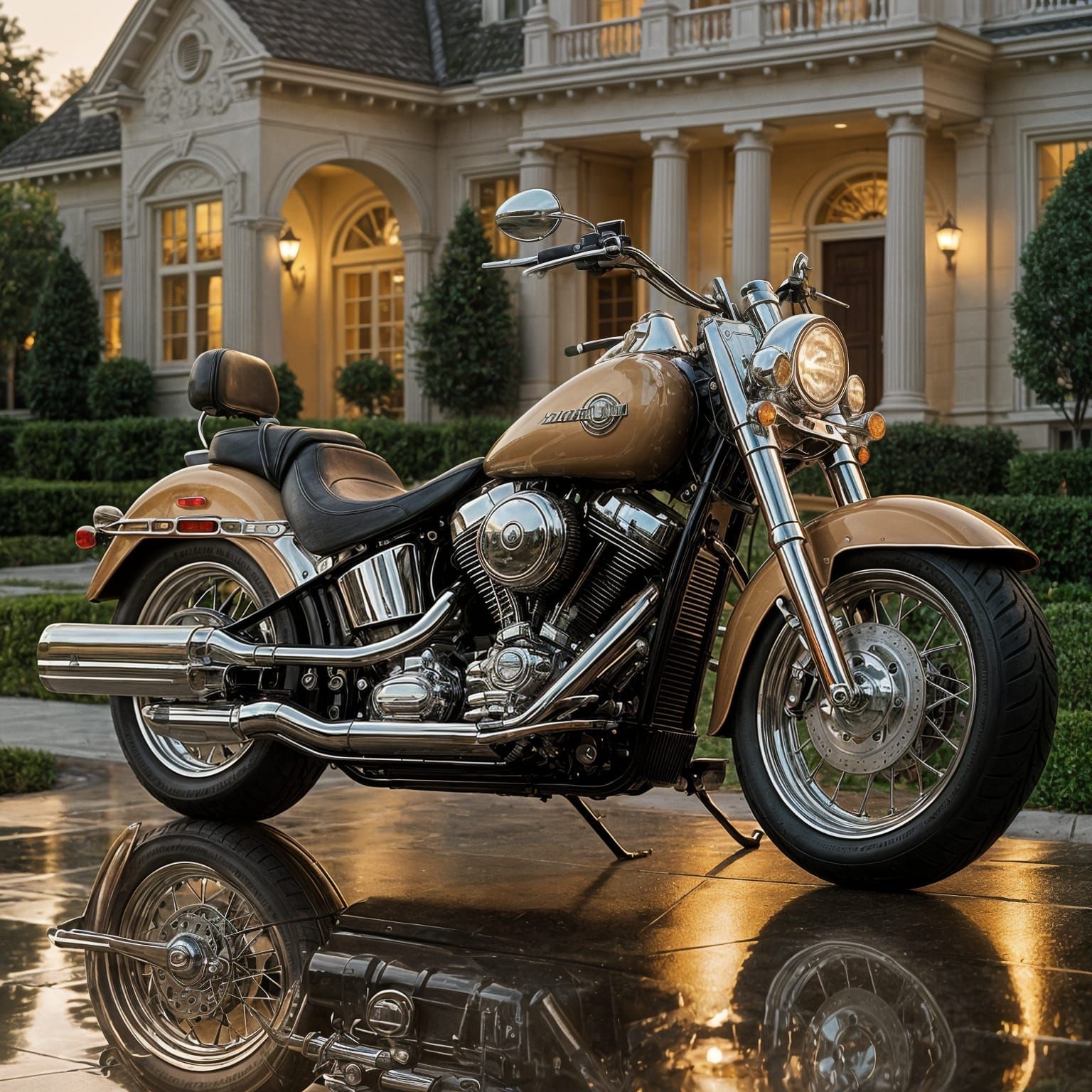 Luxury Harley Davidson in Beverly Hills Mansion