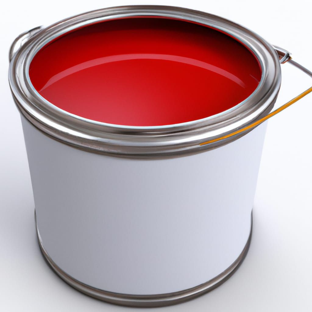 Photorealistic Red Paint Can Still Life
