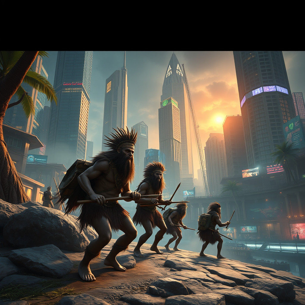 Prehistoric Tribe Explores Modern City