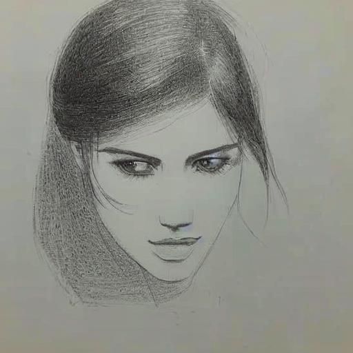 Sad Girl in Rain: Hyperdetailed Cross-Hatching