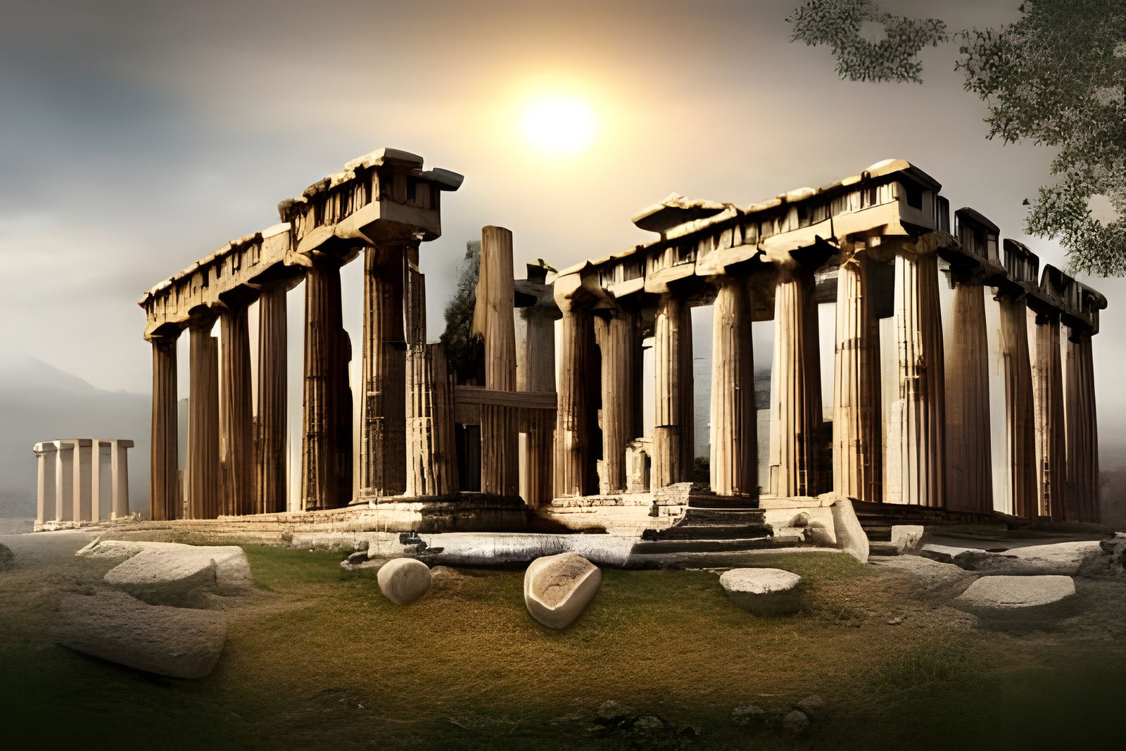Epic Ancient Greek Temple Digital Matte Painting