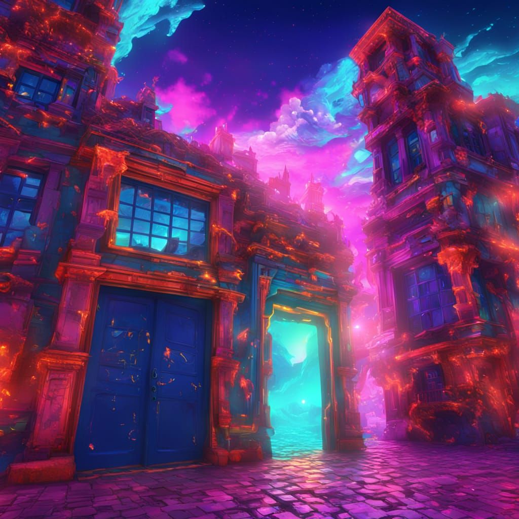 Surreal Dream Invasion in a Neon City